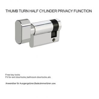 Thumb turn half cylinder privacy function